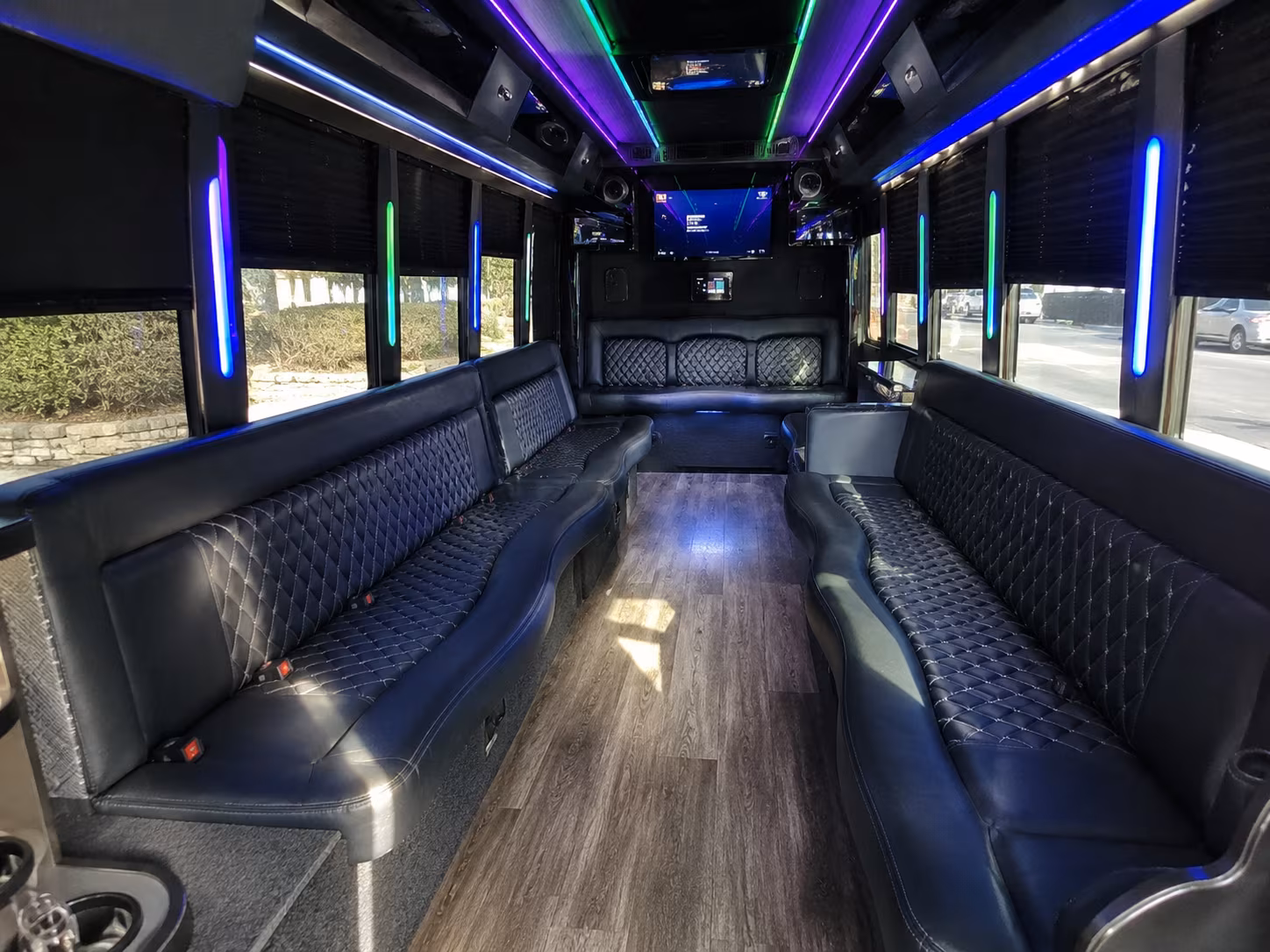 fayetteville 15 passenger party bus interior