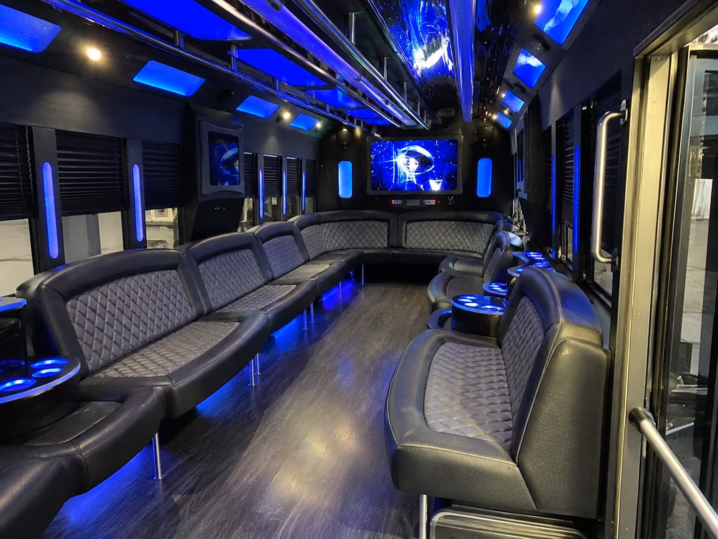 fayetteville 28 passenger party bus interior