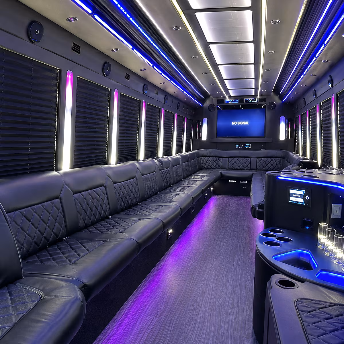 fayetteville 30 passenger party bus inside