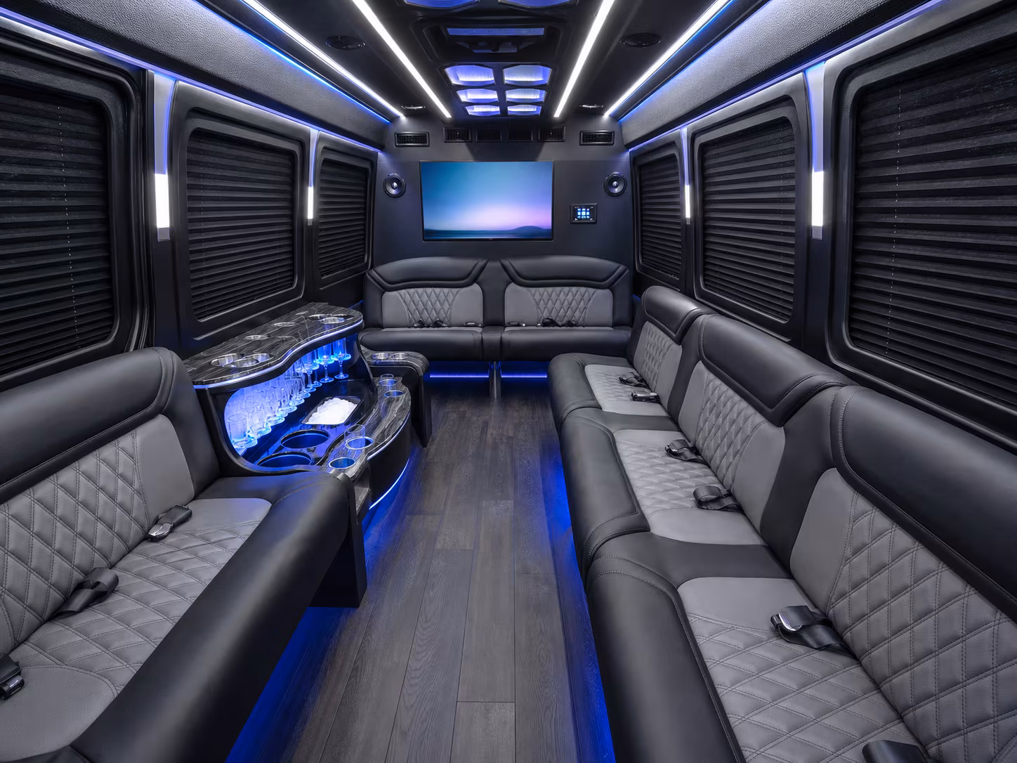 fayetteville 30 passenger party bus interior