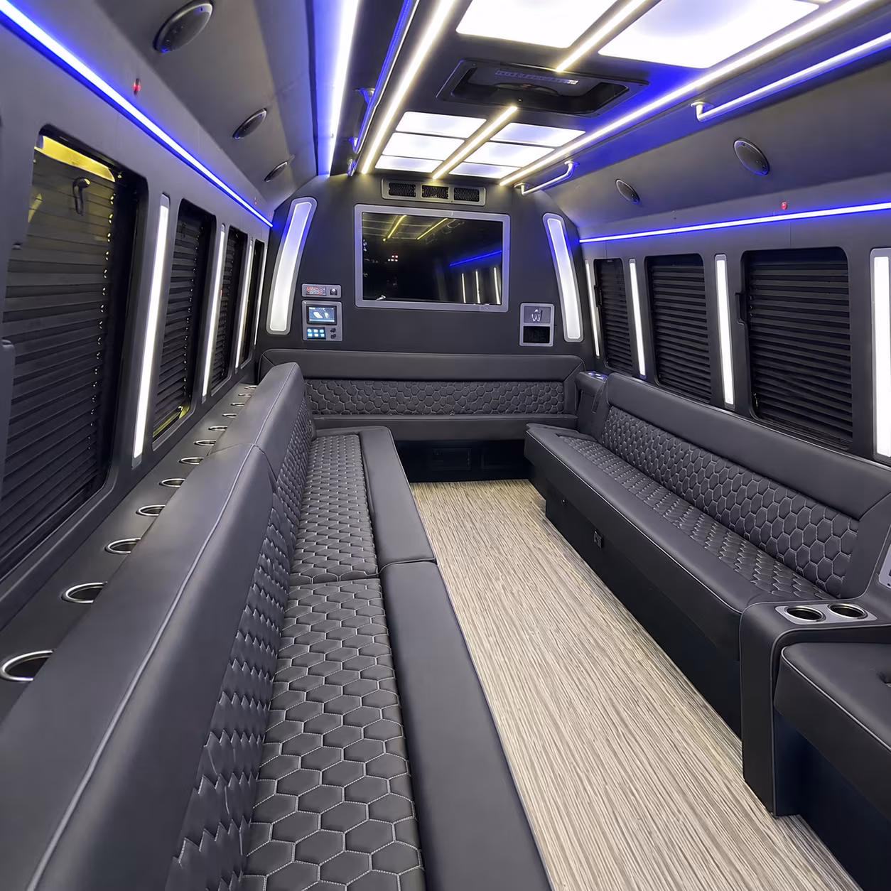 fayetteville 40 passenger party bus inside