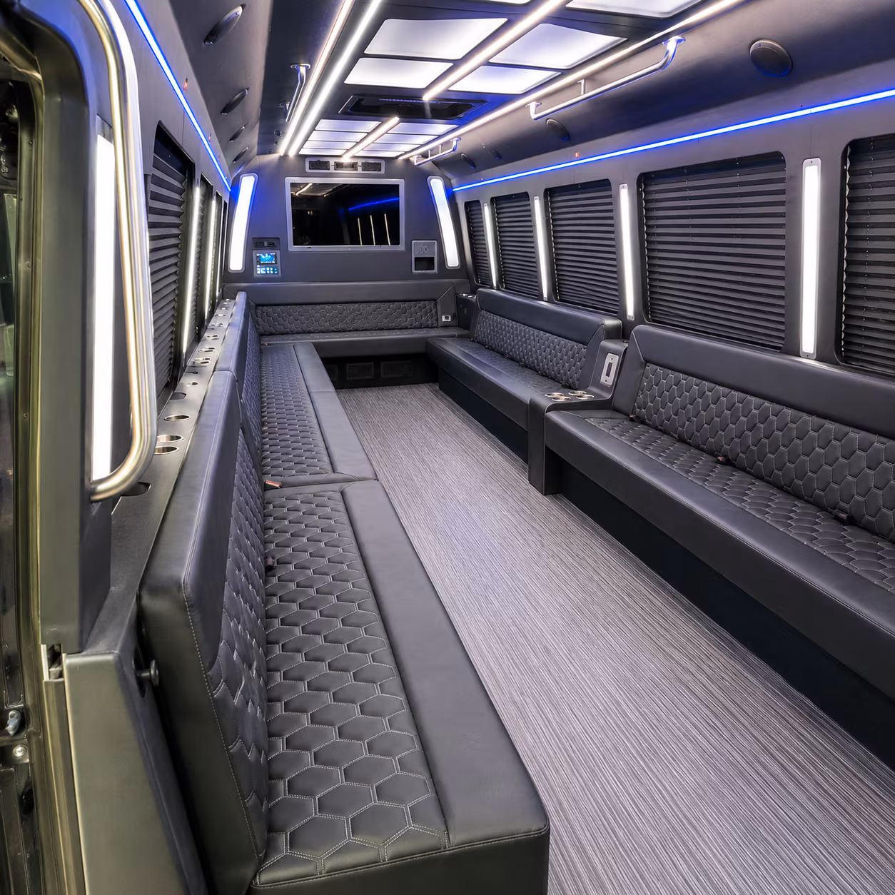 fayetteville 40 passenger party bus interior